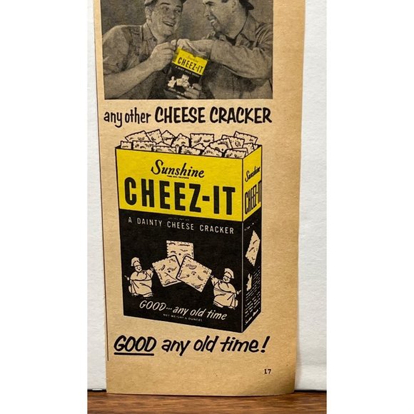 Cheez-It Cheese Crackers Vintage Print Ad 1954 Sunshine Good Any Old Time - Picture 4 of 5